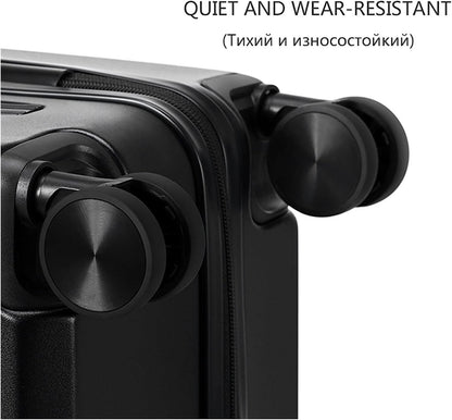 Suitcases Universal Hard Suitcases Large Capacity Luggage with USB Port Rechargeable Carry-on Luggage Security Password Suitcase Travel(Color:Black)
