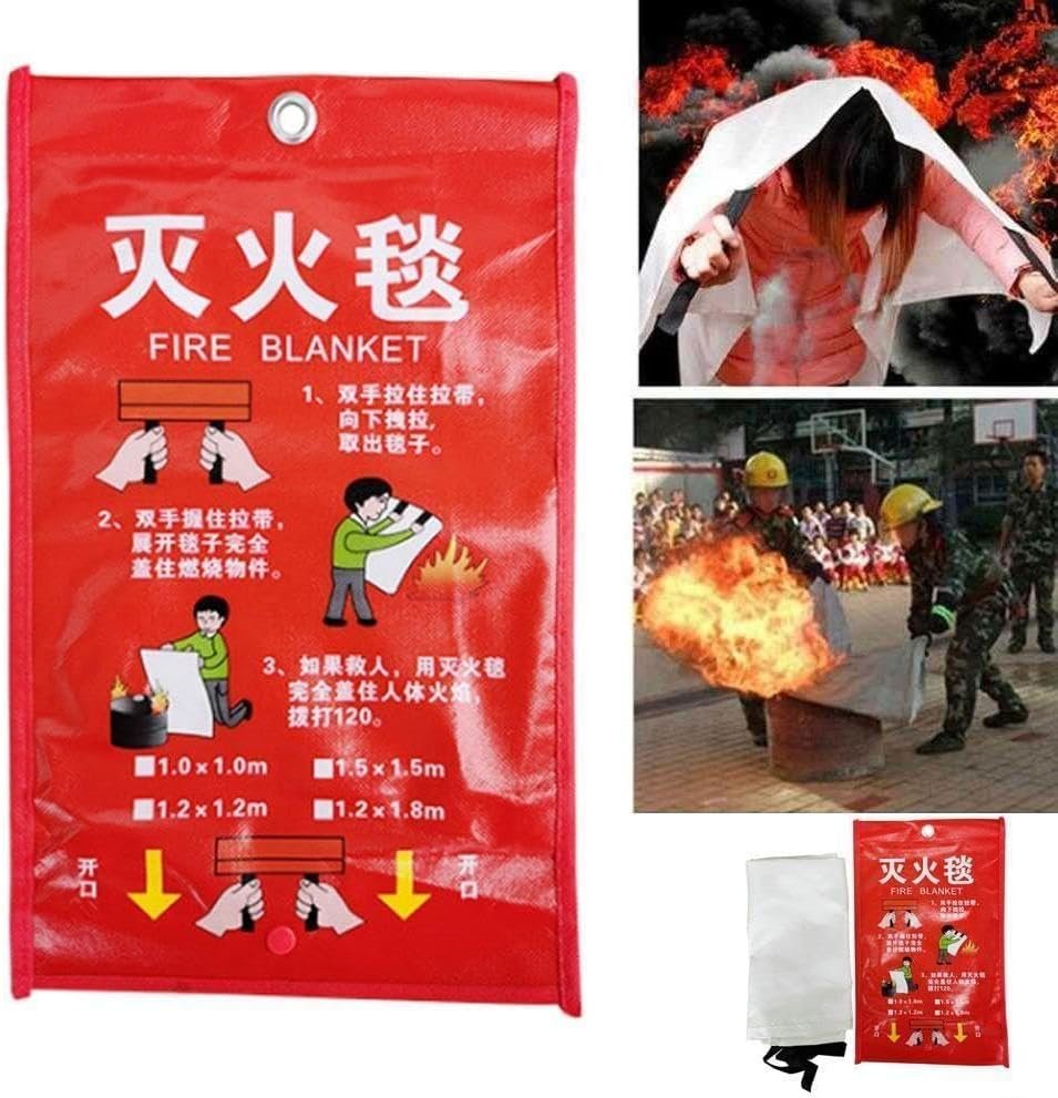 Fire Blanket Emergency Fire Shelter Security 1mx1m Tent Shelter Extinguishers Fire Guard Blanket 1m X1m