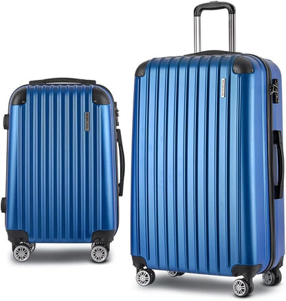 Wanderlite 2-Piece Hardside Luggage Set (20" & 28"), Blue ABS Spinner Suitcases with TSA Lock, 140L Total Capacity