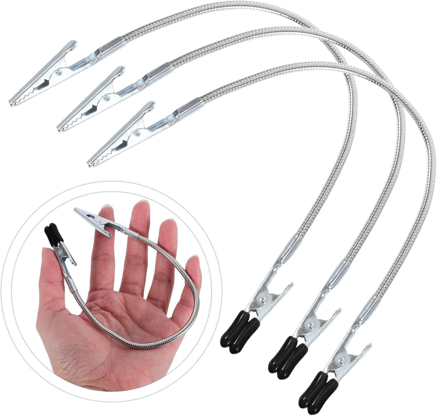 HEALEEP 3pcs Flexible Alligator Clamps Welding Wire Holding Tool for Efficient Electronics Repair Portable Wire Soldering Clip Holder for Workspace Organization