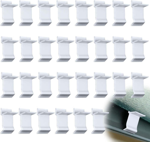 Wenfan 30 Pcs Table Rim Clips 1.26x0.79 Nylon Patio Table Clips for Glass and Acrylic Table Tops White Patio Furniture Clips - Help Support Tabletops in Rim