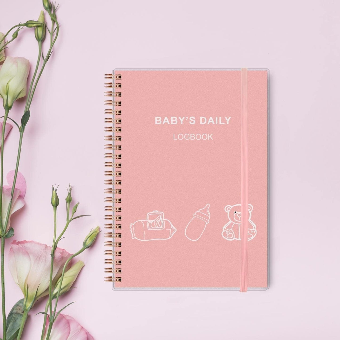 Baby's Daily Log Book - A5 Baby Care planner for Newborns, Schedule for Tracking Newborn's Daily Routine, 152 Easy to Fill Pages Track and Monitor Nursing, Sleep, Feeding, Diapers, Pumping - Pink