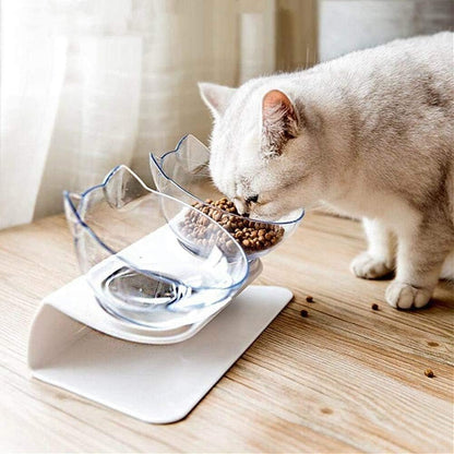 Ciotola per gatti con supporto inclinabile a 15° per gatti interni proteggere animali domestici Vertebra cervicale staccabile