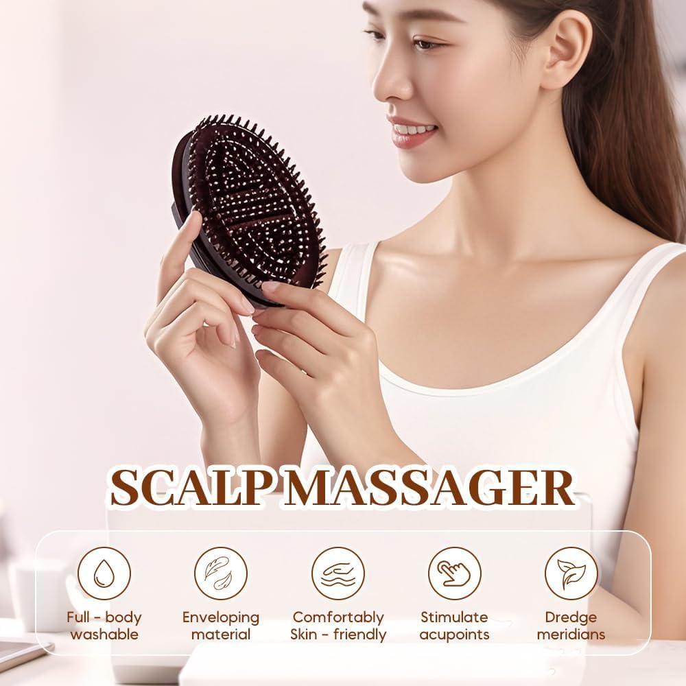 2PCS Meridian Massage Brush, Handheld Bath & Body Brushes Massage Comb Essential Oil Brush Body Scrubber Bath Body Brushes for Body and Leg Relaxation