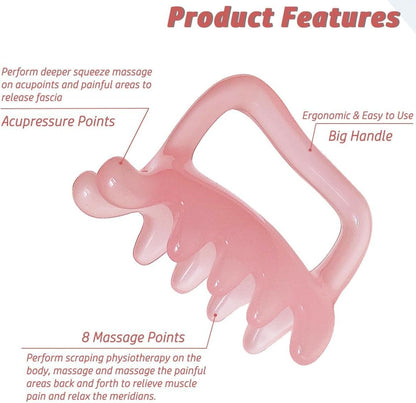 BIG SIZE Fascia Cellulite Massage Tool, Trigger Points Myofascial Release Tool for Neck, Shoulder, Back, Resin Body Massager Tension Relief Back (Pink)