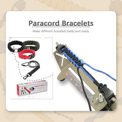 WILDAIR Paracord Bracelet Jig Kit-Pro Paracord Tool Kit with Marlin Spike Pro Paracord FID Set Adjustable Length Weaving DIY Craft Maker Tool Paracord Bracelet Maker Pro Edition, Khaki, Jig12-Pro