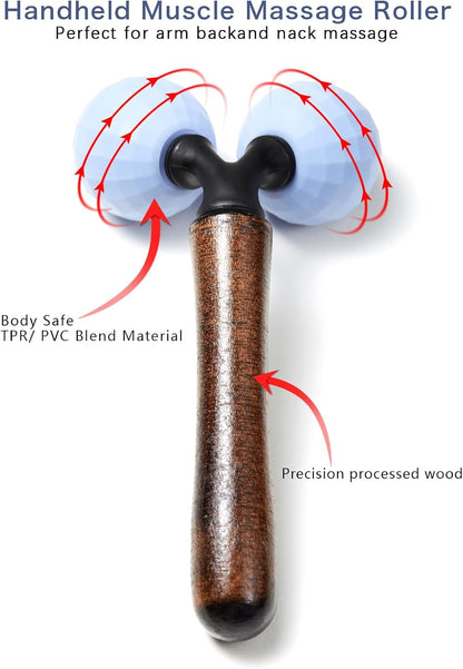 Lyanxinlei Muscle Massage Roller - Body Massage Tools Myofascial Trigger Points Reduce Muscle Soreness Tightness Leg Cramps for Circulation, Stress, Arthritis and Hand Pain Relief & Recovery (Blue)