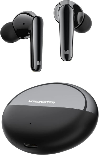 Monster N-Lite 203 AirLinks Wireless Earbuds, Bluetooth 5.3 Headphones with HiFi Stereo, Crystal Clear Call, 30H Playback, IPX6 Waterproof in-Ear Earbuds Earphones