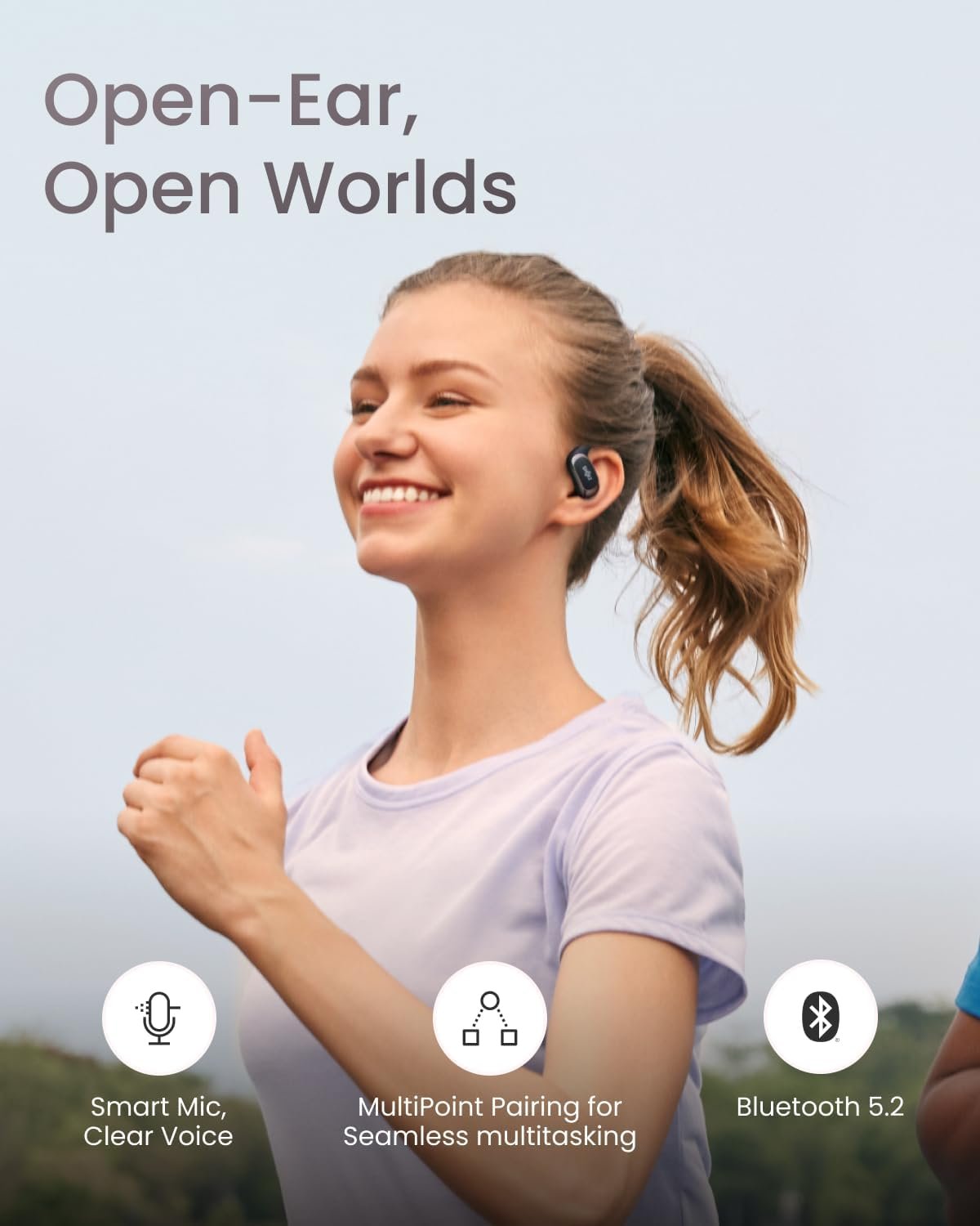 SHOKZ OpenFit Air - Open-Ear Headphones, True Wireless Earbuds, Water Resistant, Comfortable, Secure Earhooks for Daily Use, Built-in Smart Microphone, Shokz App-Black