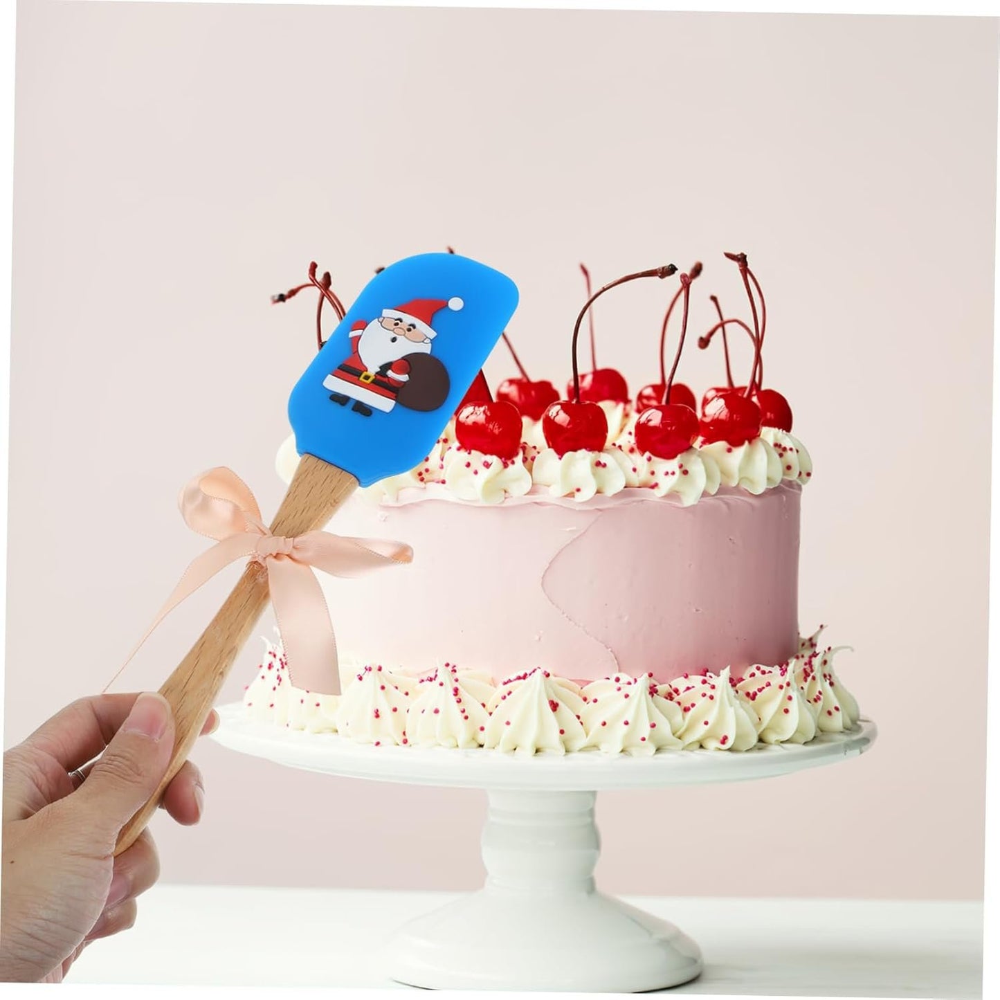 VICASKY 1 PC Silicone Christmas Scraper and Butter Whisk - Festive Kitchen Gadget Cookie Decorating Tool Perfect for Christmas Holidays