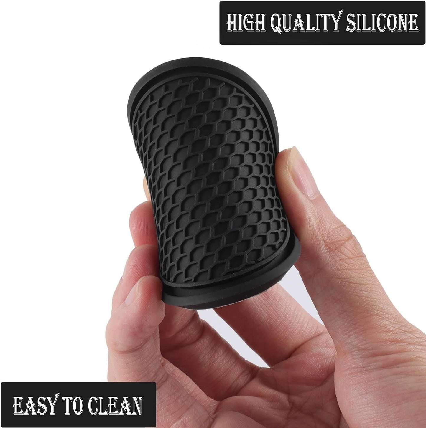 4PCS Car Cup Coaster,Universal Non-Slip Cu-p Holders,Silicone Anti Slip Cu-p Mat,Washable Cup Mats,Car Interior Accessories,Black