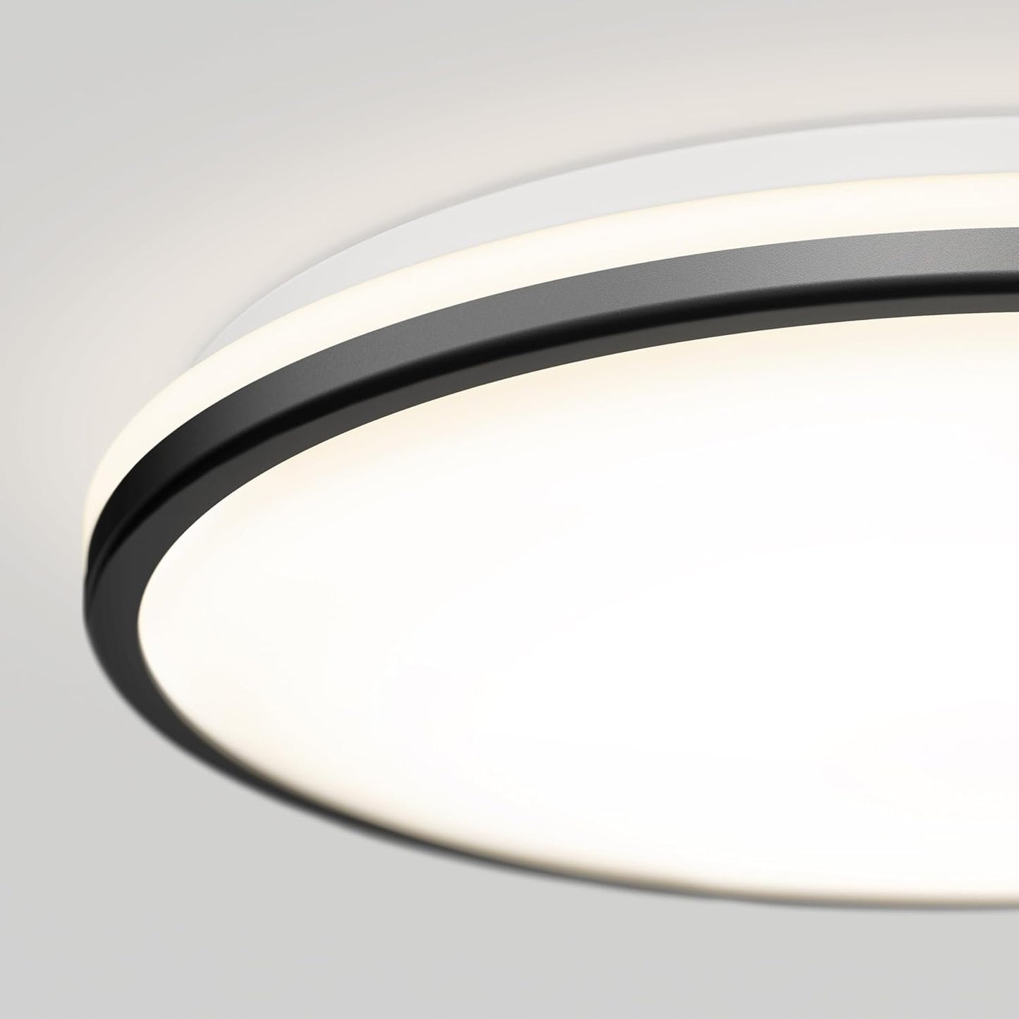 Artika Smart LED Flush Mount Light, Matte Black Finish, Dimmable, Adjustable Warm to Cool White, RGB Ambient Mode, Syncs with Music, LED Lights for Bedroom, Bedroom Light Fixtures Ceiling