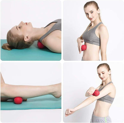 ProChosen 2 Pack Massage Lacrosse Balls for Sore Muscles, Shoulders, Neck, Back, Foot, Body, Deep Tissue, Trigger Point, Muscle Knots, Yoga and Myofascial Release (Blue Red)