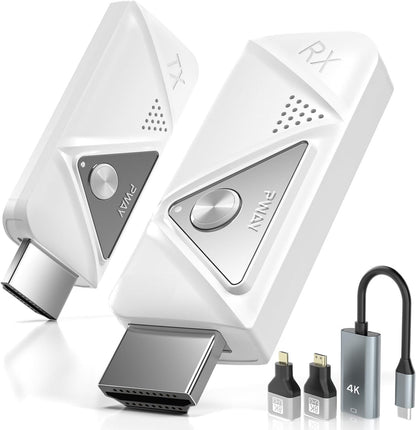 Wireless HDMI Transmitter and Receiver, 4K Decode Plug and Play 1080P Portable Wireless HDMI Extender Set, Support 2.4G/5GHz, for Streaming Video and Audio to Monitor from Laptop/PC/Projector/TV Box