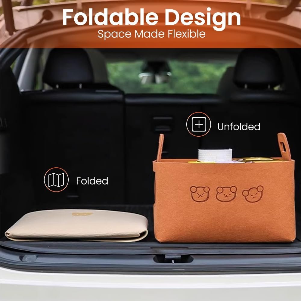 SURDOCA Felt Car Trunk Organizer - 19L Storage Box, Lightweight & Durable, Foldable Car Organizers and Storage - Multi-Purpose Auto Storage Bin for Car, and Home Use
