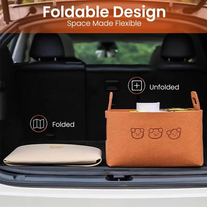 SURDOCA Felt Car Trunk Organizer - 19L Storage Box, Lightweight & Durable, Foldable Car Organizers and Storage - Multi-Purpose Auto Storage Bin for Car, and Home Use