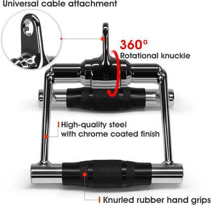 Yes4All Double D Row Handle Cable Attachment, Combo Tricep Pulldown Rope, Cable Machine Accessories for Home Gym