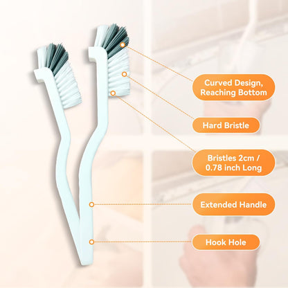 Shanghigh Crevice Cleaning Brushes - 8PCS Scrub Brush Toliet Cleaner, Grout Brush Set Clean Tools for Groove Corner, Home Essentials, Hard Bristle Cleaning Supplies for Kitchen, Bathroom and Toilet