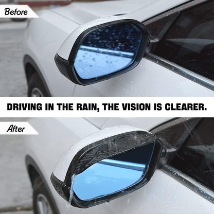 Blilo 2PCS Smoke Visor Guards for Car Side Mirrors - Waterproof Carbon Fiber Auto Rain Eyebrows for Cars, Trucks and SUVs - Universal Fit (Black)