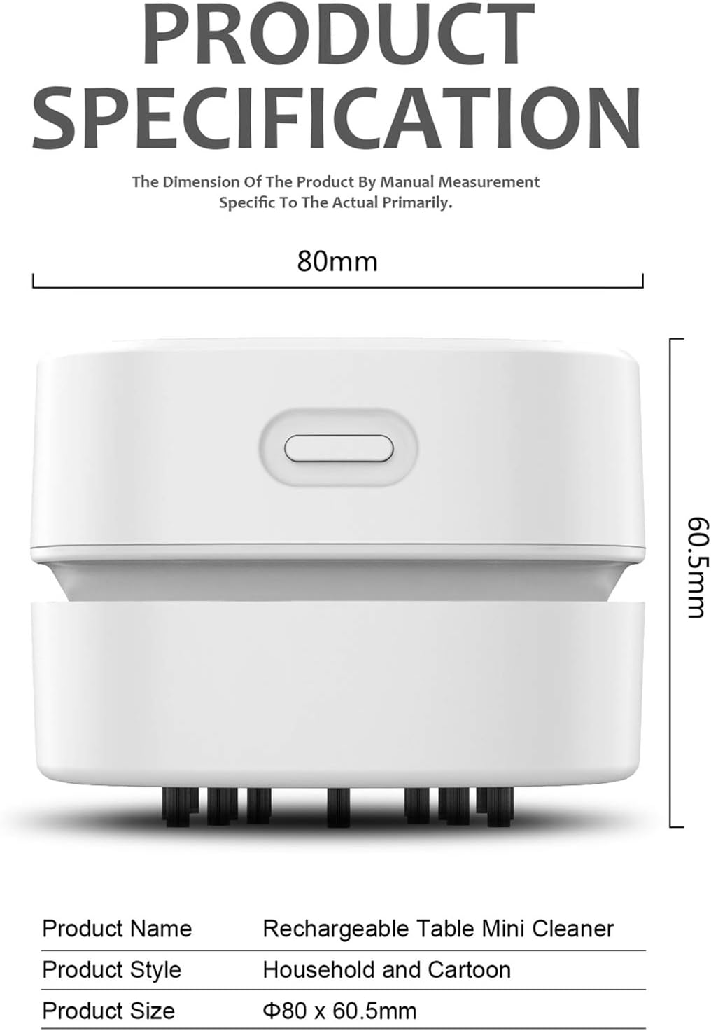 ODISTAR Desktop Vacuum Cleaner, Mini Table dust Sweeper Energy Saving,High Endurance up to 90 mins,Cordless&360º Rotatable Design for Keyboard/Home/School/Office(White)