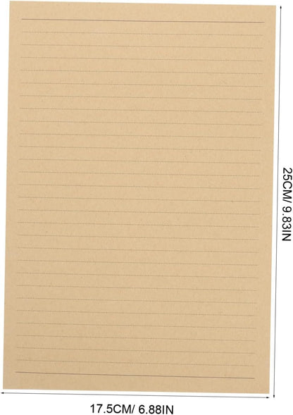 DIYEAH Vintage Stationery Paper 50 Sheets Letter Writing Paper in Kraft for Special Occasions and Handwritten Notes
