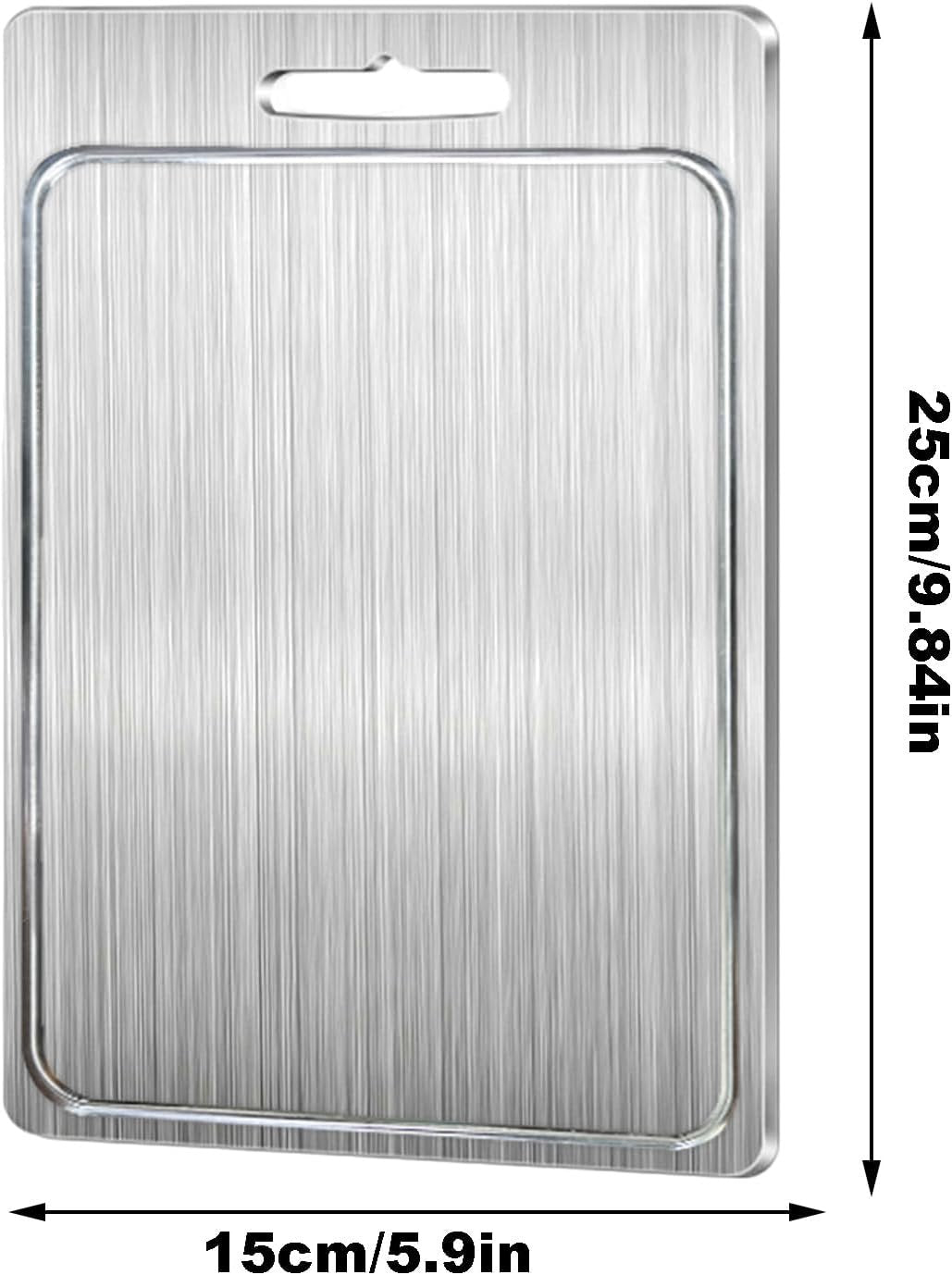 Chopping Board - Stainless Steel Cutting Board | Fruit Cutting Block | Double Sided Metal Chopping Plate | Non-Slip Slicer Pad | Fruit Cutting Block | Kitchen Baking Tool for