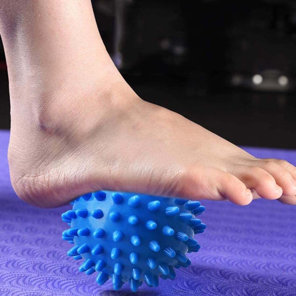 Spiky Massage Ball for Feet – Plantar Fasciitis Relief, Full Body Trigger Point Therapy, Muscle Recovery, and Pain Relief – Pack of 2 (Blue & Mint Green)