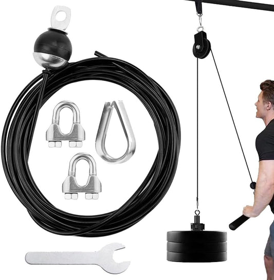 Fitness Pulley Cable 196 Inch,Adjustable Home Gym Cable Pulley System Replacement Fitness Cable for Pulley Machine Accessories It is Safe, Stable, and Long-Lasting