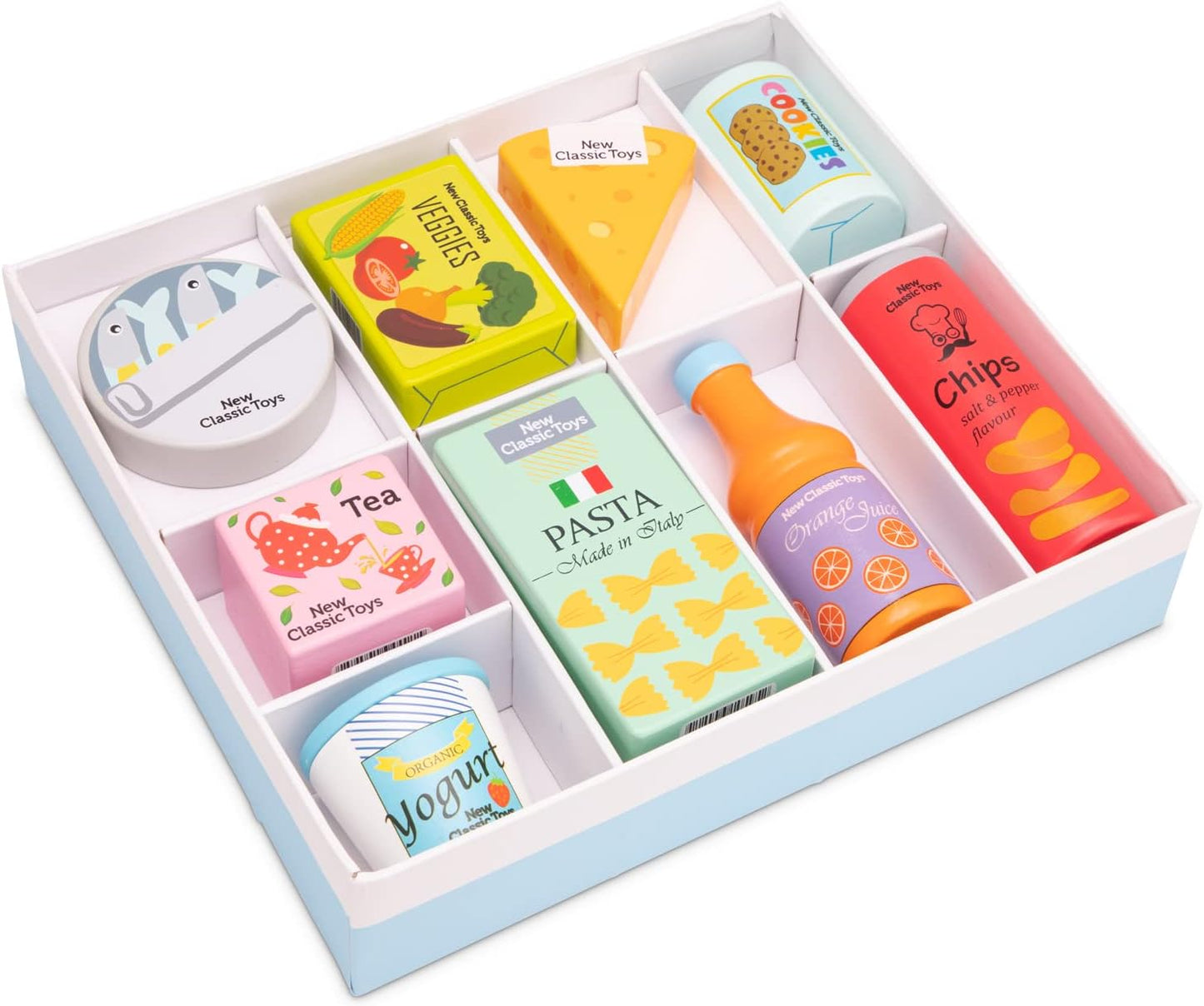 New Classic Toys Play Food Set, Multicoloured, Groceries, 10595