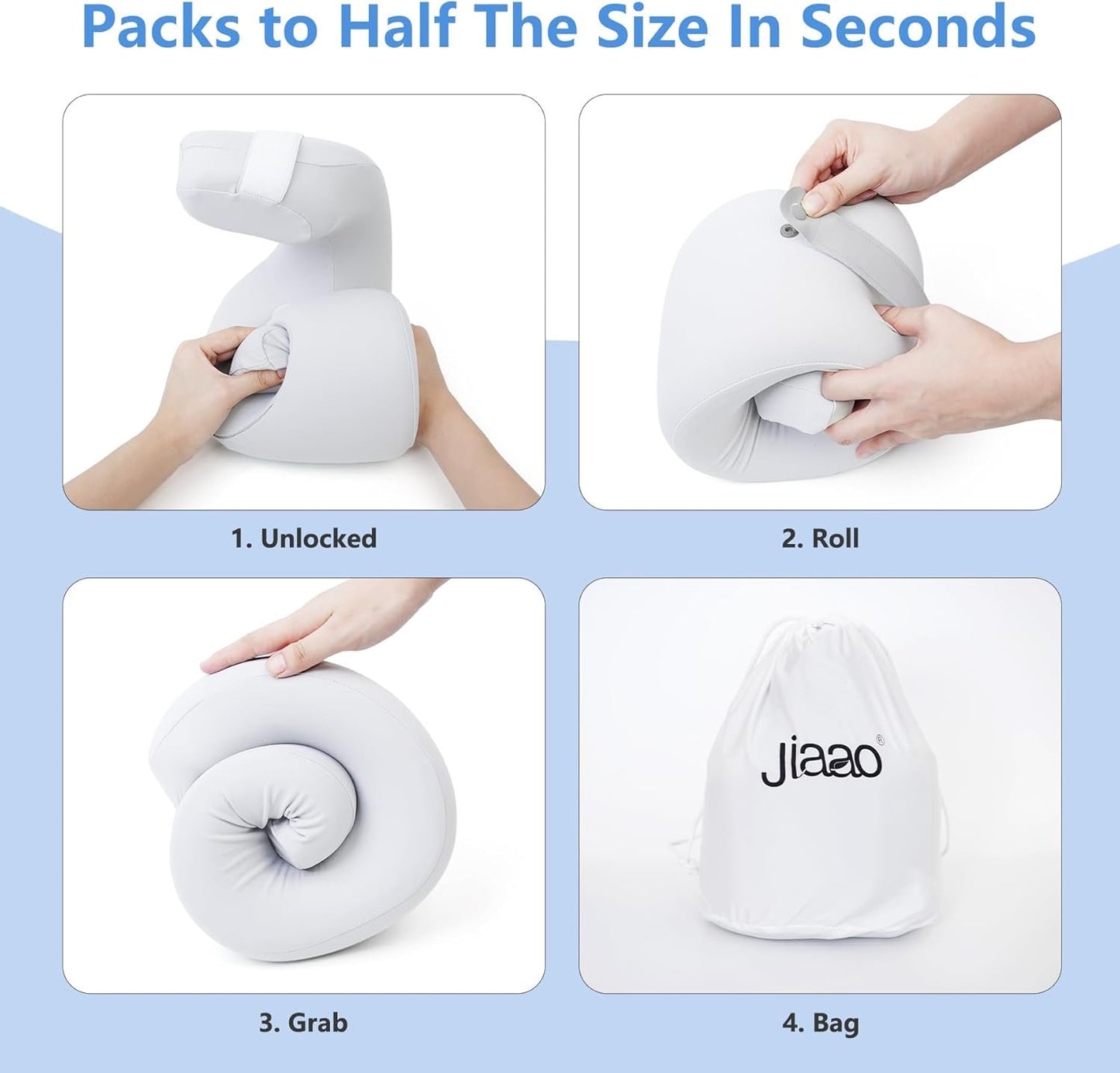 jiaao 2 in 1 Neck Pillow Airplane, Ergonomic Memory Foam Travel Neck Pillow, Travel Essentials with 3D Eye Masks, Earplugs, and Portable Drawstring Bag, U Shape Neck Support for Traveling, Car, Home