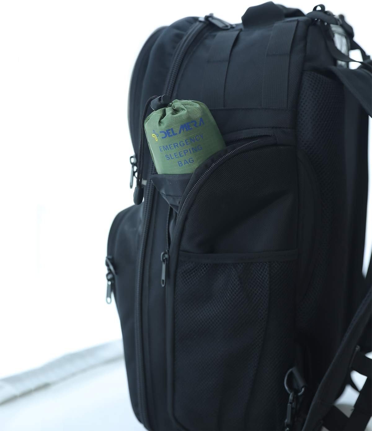 Delmera Emergency Survival Sleeping Bag, Lightweight Waterproof Thermal Emergency Blanket, Bivy Sack with Portable Drawstring Bag for Outdoor Adventure, Camping, Hiking, Orange (Green- 2 Packs)