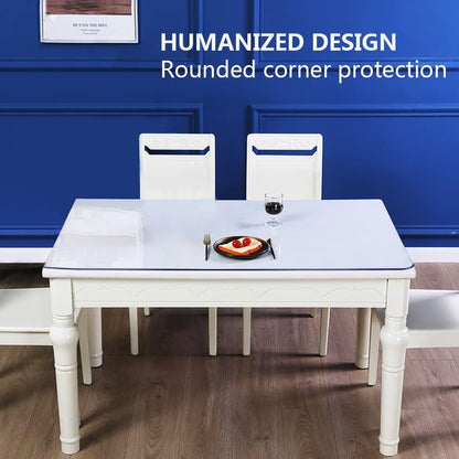 Thick Vinyl Clear Table Cover PVC Mat Pad Plastic Tablecloth 42x64 in Dining Living Room Party Table Top Protector Heavy Duty Easy Clean