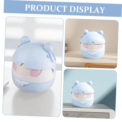 DOITOOL Cute Cartoon Trash Can with Flip Lid Compact Waste Basket for Desk Space Efficient Rubbish Bin for Office Study Smell Management Small Trash Can