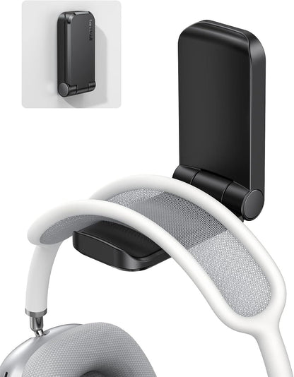 Lamicall Headphone Stand, Sticky Headset Hanger - Adhesive Headphone Holder Hook Mount, Headset Stand Holder Clip Under Desk, Earphone Clamp for Airpods Max, HyperX, Sony, Sennheiser, Black