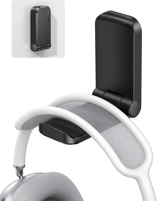 Lamicall Headphone Stand, Sticky Headset Hanger - Adhesive Headphone Holder Hook Mount, Headset Stand Holder Clip Under Desk, Earphone Clamp for Airpods Max, HyperX, Sony, Sennheiser, Black