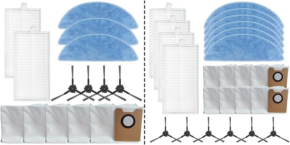 Cleaning Essentials for ECOVACS Y1 - Set completo di filtri, panni mocio, sacchetti per la polvere e spazzole laterali per mantenere l'igiene (B)