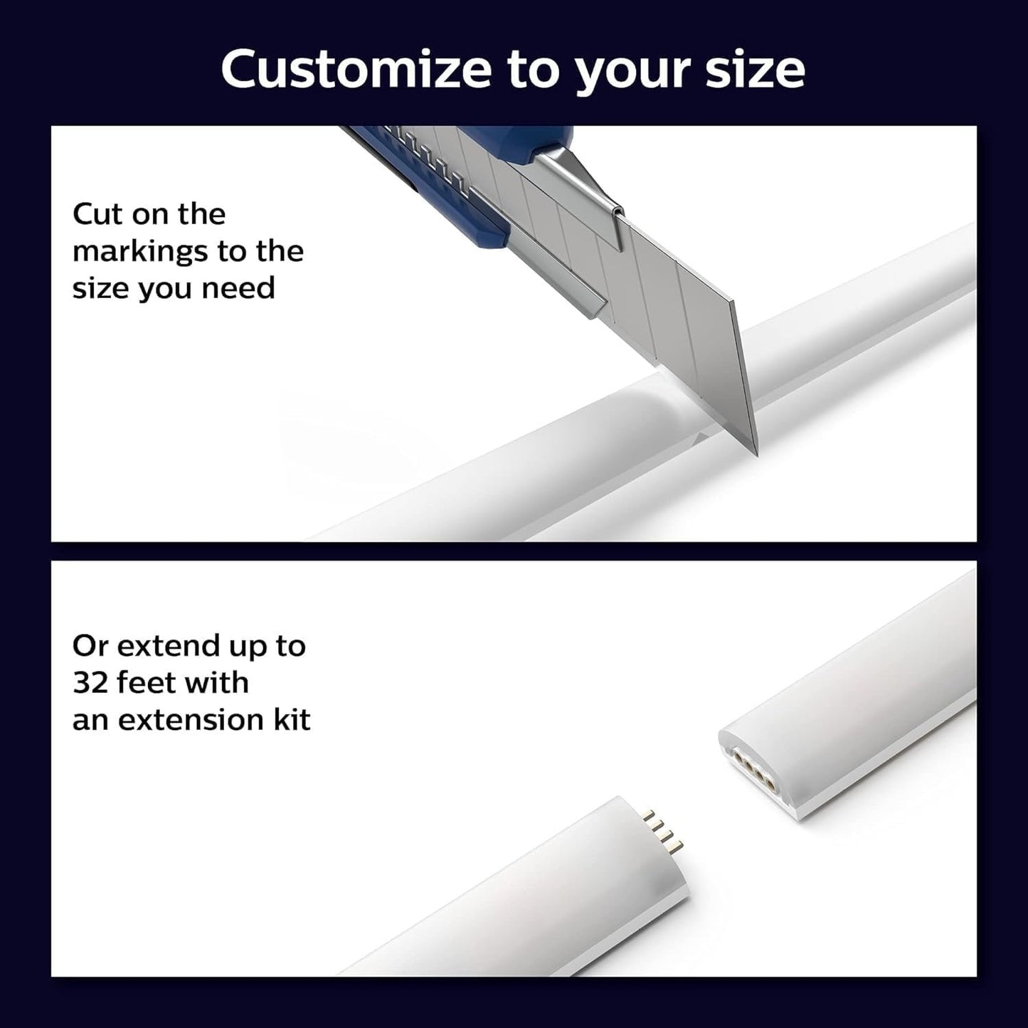 Philips Hue Bluetooth Gradient Ambiance Smart Lightstrip 2m/6ft Base Kit with Plug, (MutiColour Strip, Works with Apple Homekit and Google Home), White,570556