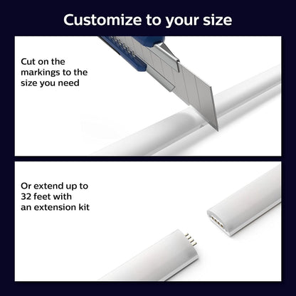 Philips Hue Bluetooth Gradient Ambiance Smart Lightstrip 2m/6ft Base Kit with Plug, (MutiColour Strip, Works with Apple Homekit and Google Home), White,570556