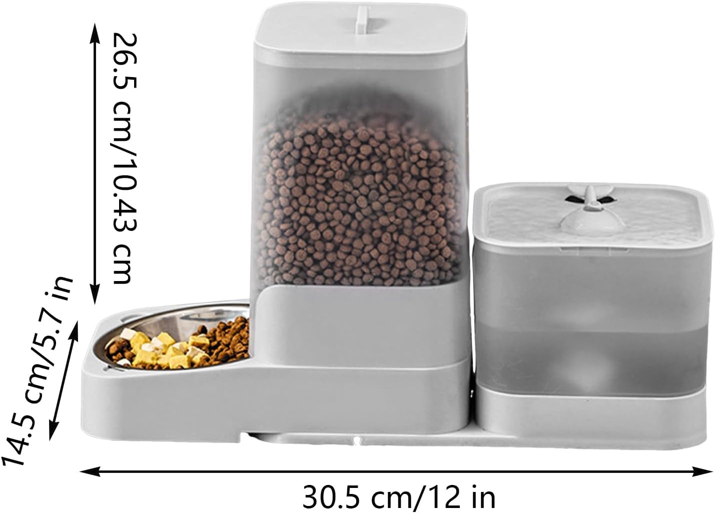 Automatic Cat Food Dispenser, Dog Food Dispenser Automatic Feeder, Drinker Waterer Large Capacity Pet Supplies, Storage Container for Kitten Puppy Feeding Watering