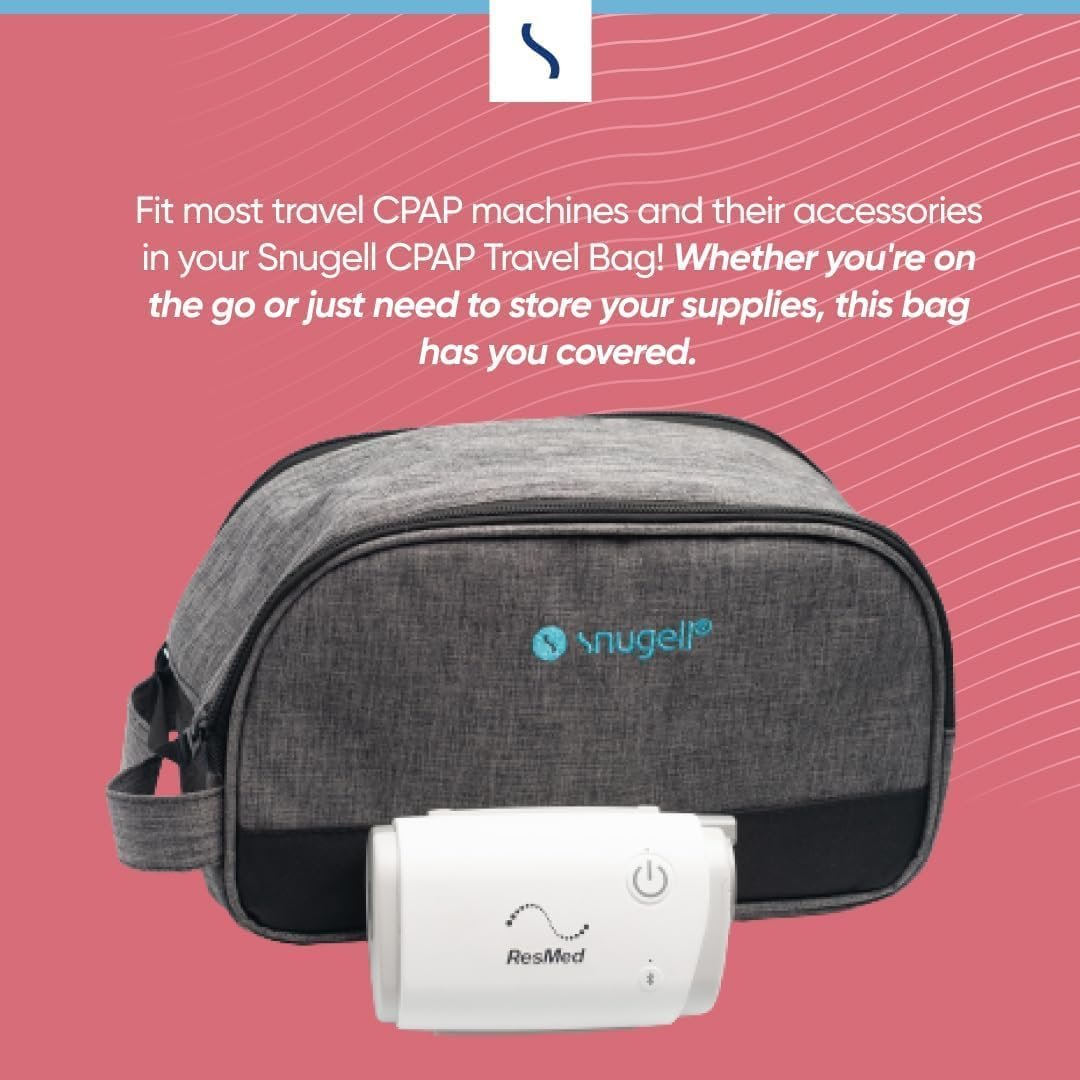 Snugell AirMini CPAP Travel Case – Compact, Lightweight Carry Bag for CPAP Machine – Organized Storage with Versatile Pockets for Accessories – Durable, Convenient, Travel-Friendly – Bag Only Included