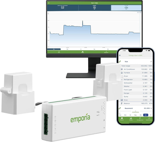 Emporia Gen 3 Smart Home Energy Monitor | Home Energy Automation and Control | Real Time Electricity Monitor/Meter | Solar/Net Metering