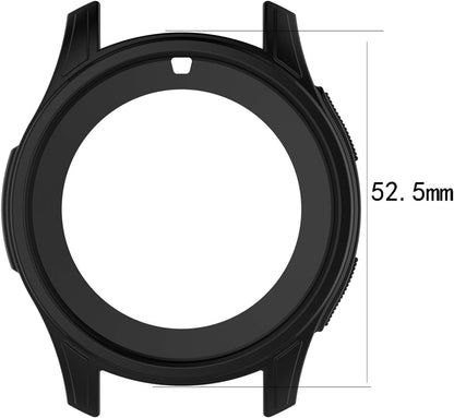 NUHFUFA Silicone Protective Case for Samsung Galaxy Watch 46mm SM-R800 and Gear S3 Frontie Smartwatch Soft Skincare Silicone Watch Shell (Black)