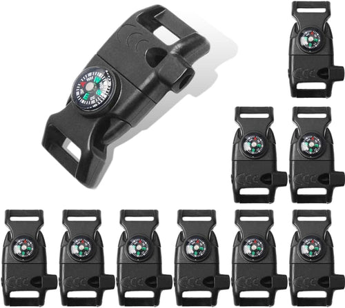 Paracord Buckles, Compass Buckle for Bracelets Clasp Clip Outdoor Camping Emergency Survival Travel Accessories