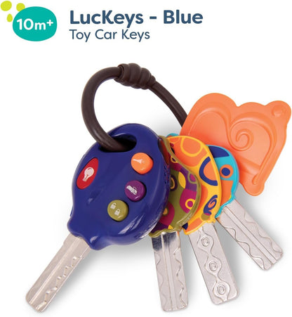 B. toys- LucKeys - Blue- Pretend Play Toy Car Keys – Key Fob with Lights & Sounds – Interactive Baby Toy – Pretend Keys for Babies, Toddlers – 10 Months +