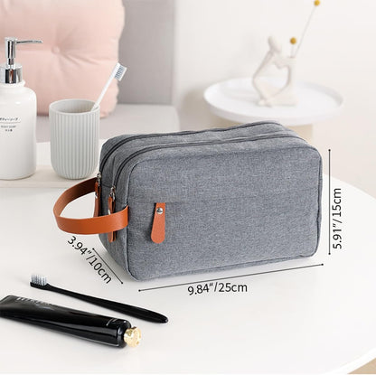 Kallsi Toiletry Bag for Men and Women, Portable Travel Shaving Dopp Kit Water-Resistant Storage Bag, Organizer Cosmetic Bags for Accessories, Grey