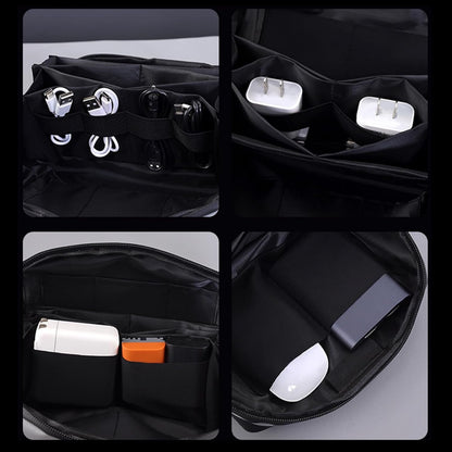 Cable Storage Bag | Charger Organizer Travel Case | Shock Absorbing Lined Zippered Tech Bag for Business Trips, Work, Airplanes, Portable, black, 説明を参照してください, See Description