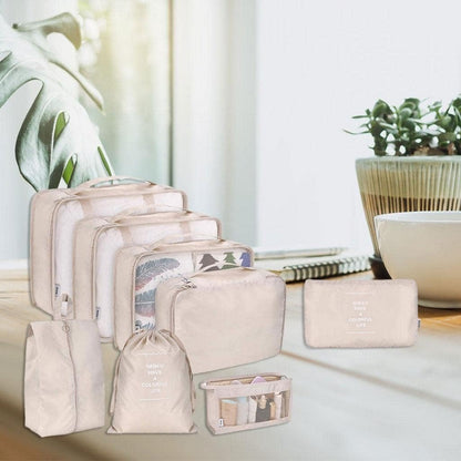 Yajuyi Travel Packing Cubes Set for Efficient Luggage Organization, beige