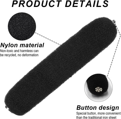 Duoleimi 4 Large Ponytail Pillows, Ponytail Maker Tool and Top Hairstyle Accessories, Hair Donut and Ponytail in Black, Brown and Creamy