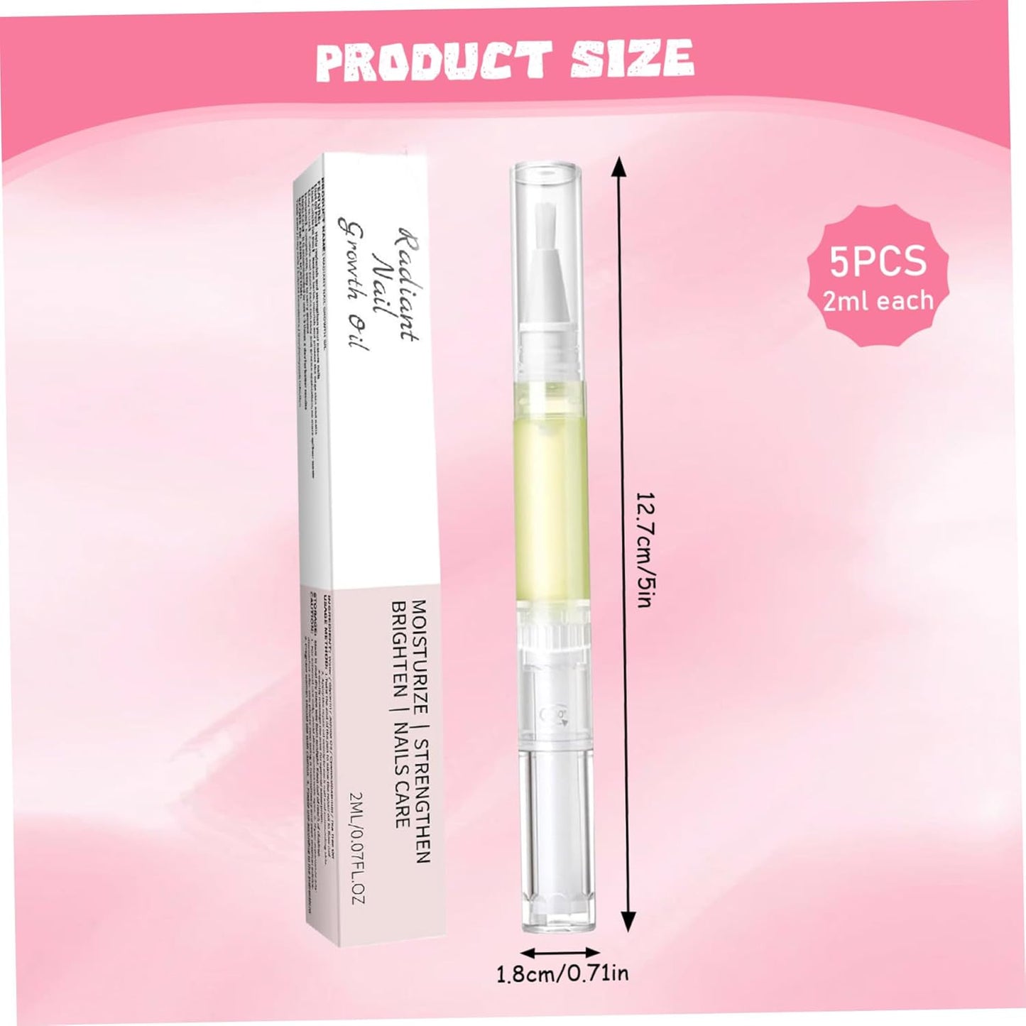 5PCS Cuticle Oil Pen Set, Nail Growth Oil Pen for Nails Repair, Cuticle Oil to Moisturize Skin, Nail Oil for Growth and Strength, Portable Cuticle Nail Care Tools