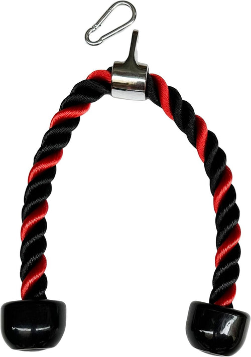 Deluxe Tricep Rope Pull Down - 27 INCH Rope Length, Easy to Grip & Non Slip Cable Attachment